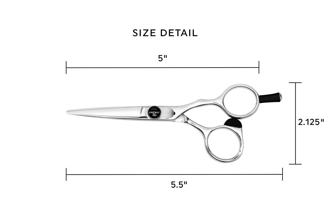 Cricket Cricket S1 Pro Series 500 5 inch Shears Professional Stylist Barber Hair Cutting Scissors, Convex Edge, Swedish Steel