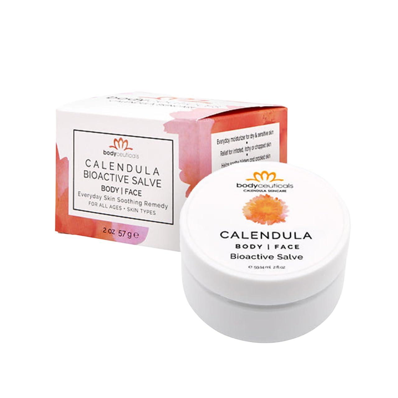 Bodyceuticals Bodyceuticals Bioactive Calendula Salve Jar with Beeswax Antioxidant-Rich Multi-Purpose Balm for Skin | Nourishing | Gluten free | Soy free | non-GMO | recyclable tube | Travel-Friendly | 2 oz