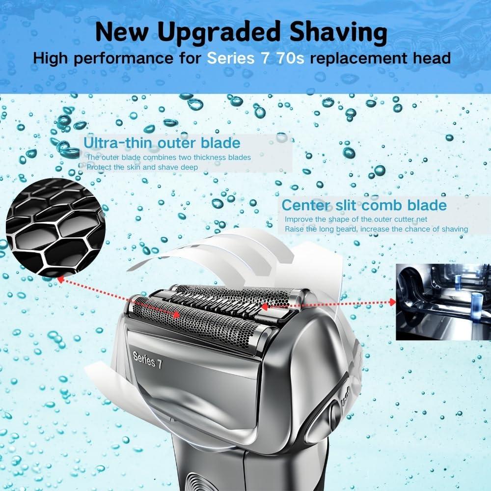 Generic Series 7 70S Electric Shaver Replacement Head Compatible with Braun Series 7 Men Razor for 720cc, 730cc, 735s, 750cc, 760cc, 790cc, and 795cc Etc Shaver Foil