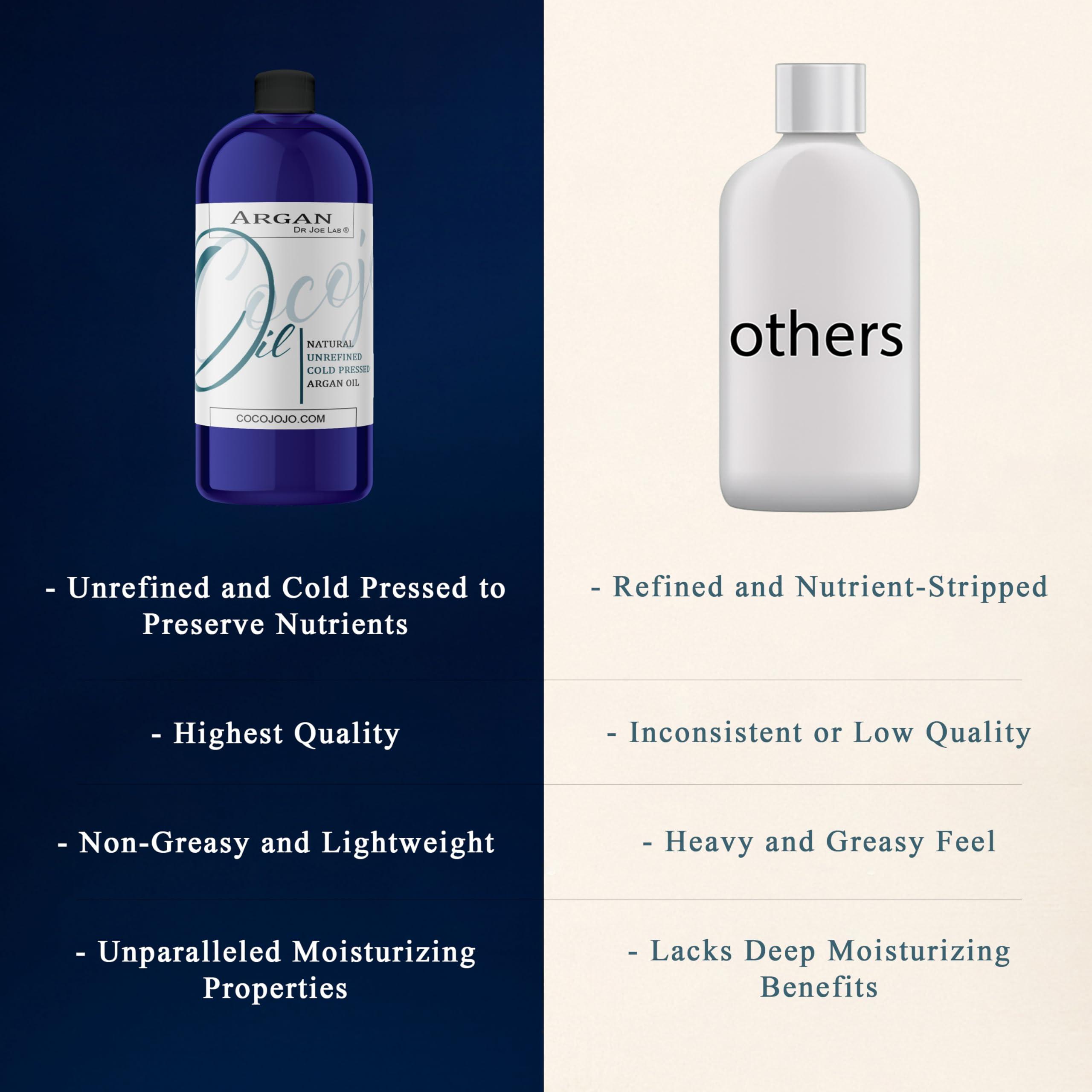 Dr Joe Lab Dr Joe Lab Argan Nut Oil 32 oz Pure Natural Moroccan Argon Nut Unrefined Cold Pressed Extra Virgin - for Hair Skin Body Nail and Beard - Moisturizing, Soothing, Hydrating, & Nourishing Marrakesh Oil