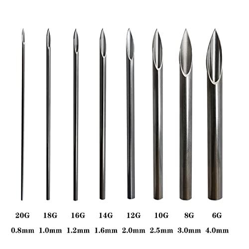 NEEDLEWALK Body Piercing Needles - NeedleWalk 100Pcs Hollow Needles 8G Piercing Needle Kit for Ear Nose Piercing And Lip Tongue Piercing Tattoo Supply