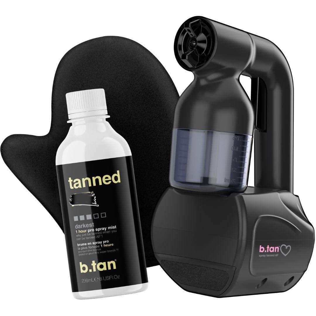 B.TAN b.tan Spray Tan Kit | At Home Spray Tanning Kit, Includes Spray Tan Machine, Tanning Applicator Mitt, 8 Fl Oz Solution Mist