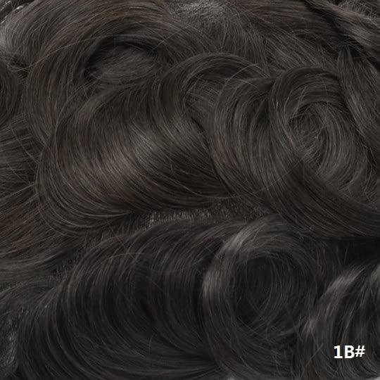 uniwigs uniwigs Crown Hair Patch Pieces, Human Hair 6'' Length, Hair System Covering Thinning or Balding Crown (1B Off Black)