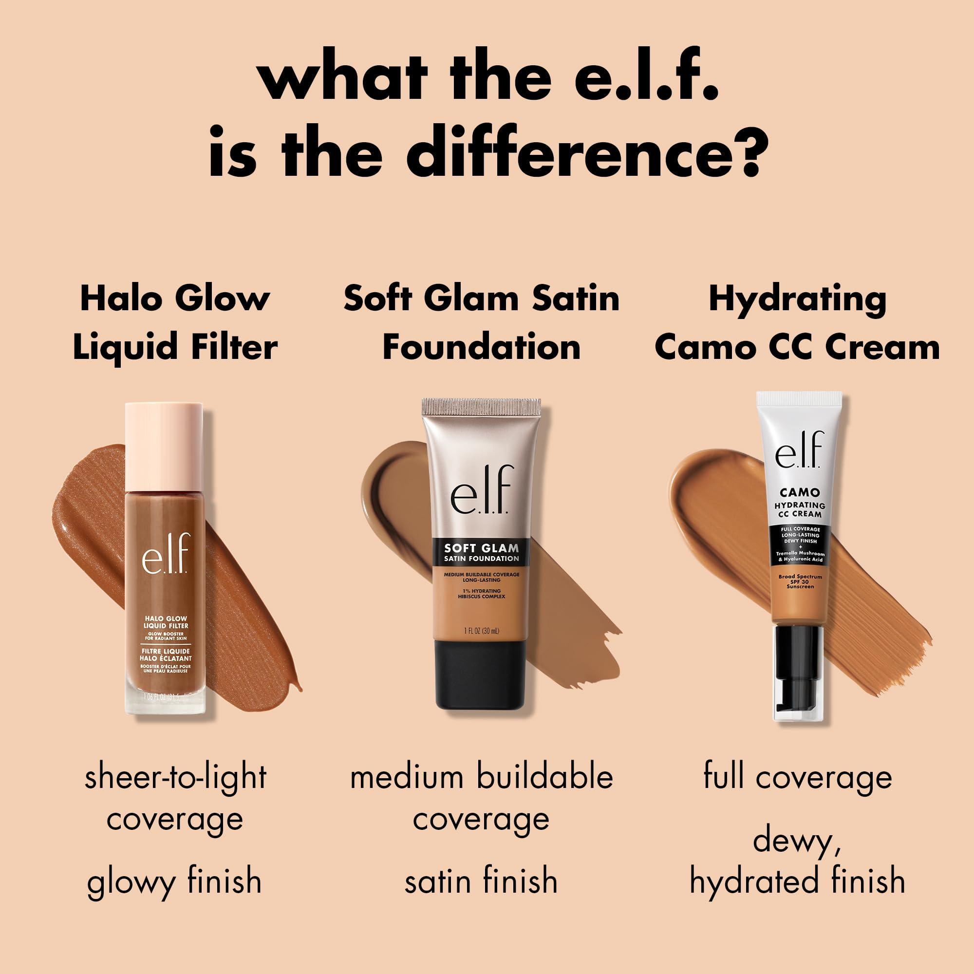 e.l.f. e.l.f. Soft Glam Foundation, Medium Coverage, Long-Lasting & Buildable Foundation For A Smooth, Satin Finish, Vegan & Cruelty-Free, 14 Fair Cool