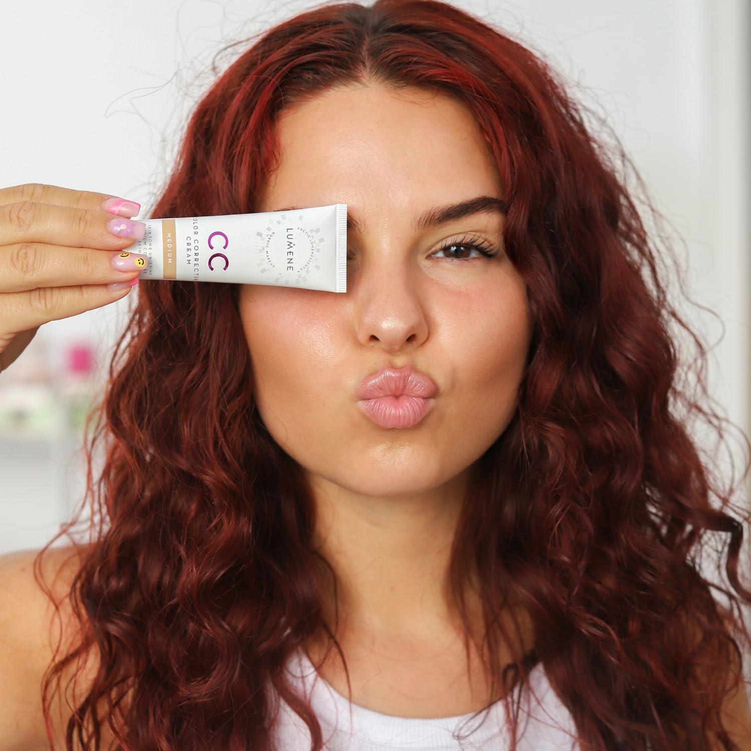 Lumene Lumene Color Correcting CC Cream - Lightweight Foundation - Medium Coverage - Redness Reducing Face Makeup for Glowing Complexion - Vegan Formula + Suitable for All Skin Types - Ultra Light (1 fl oz)