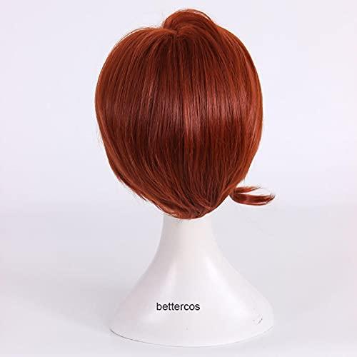 ZZMQ ZZMQ Helen Parr Elastigirl Cosplay Wig Short Bob Heat Resistant Synthetic Hair Wig + Wig Cap