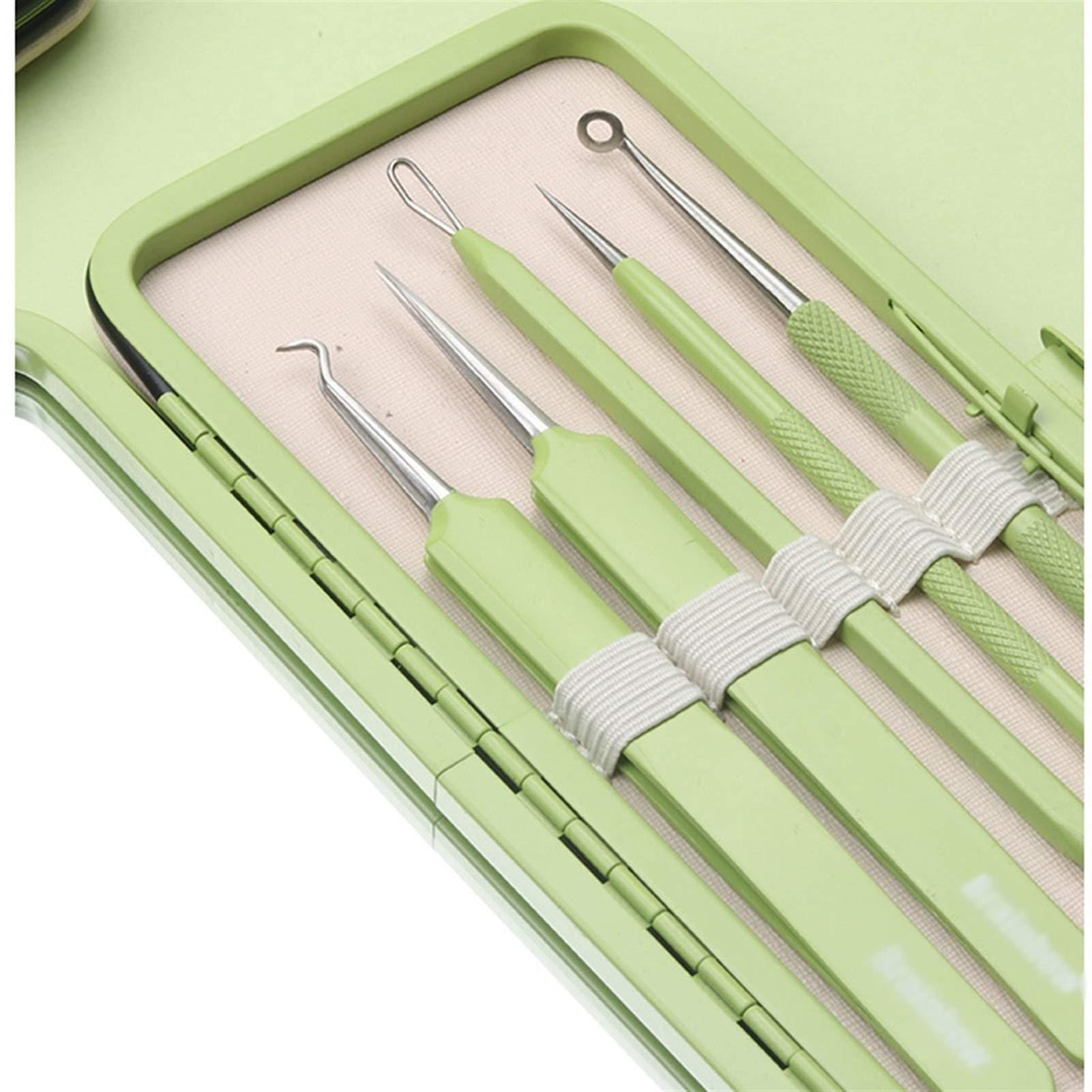 XINGTUO Pimple Popper Tool Kit 5PCS Blackhead Remover Kit Pimple Comedone Extractor Tool Set Treatment for Blemish, Zit, Acne Whitehead Tweezers Kit with 5X Magnifying Mirror Blackhead Remover Tools