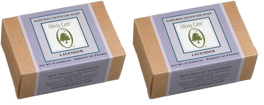 Olivia Care Olivia Care Olive Oil Soap, Lavender, 8 Ounce Box (Pack of 2)