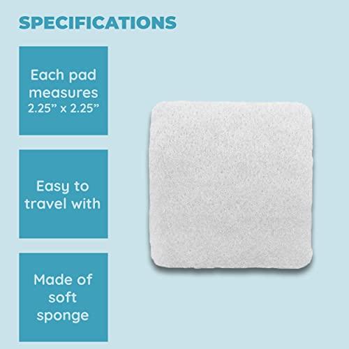 Jacent Mini Facial Exfoliating Pads, 100 Count per Pack: Makeup Remover and Cleanser Sponges for Face, Suitable for All Skin Types