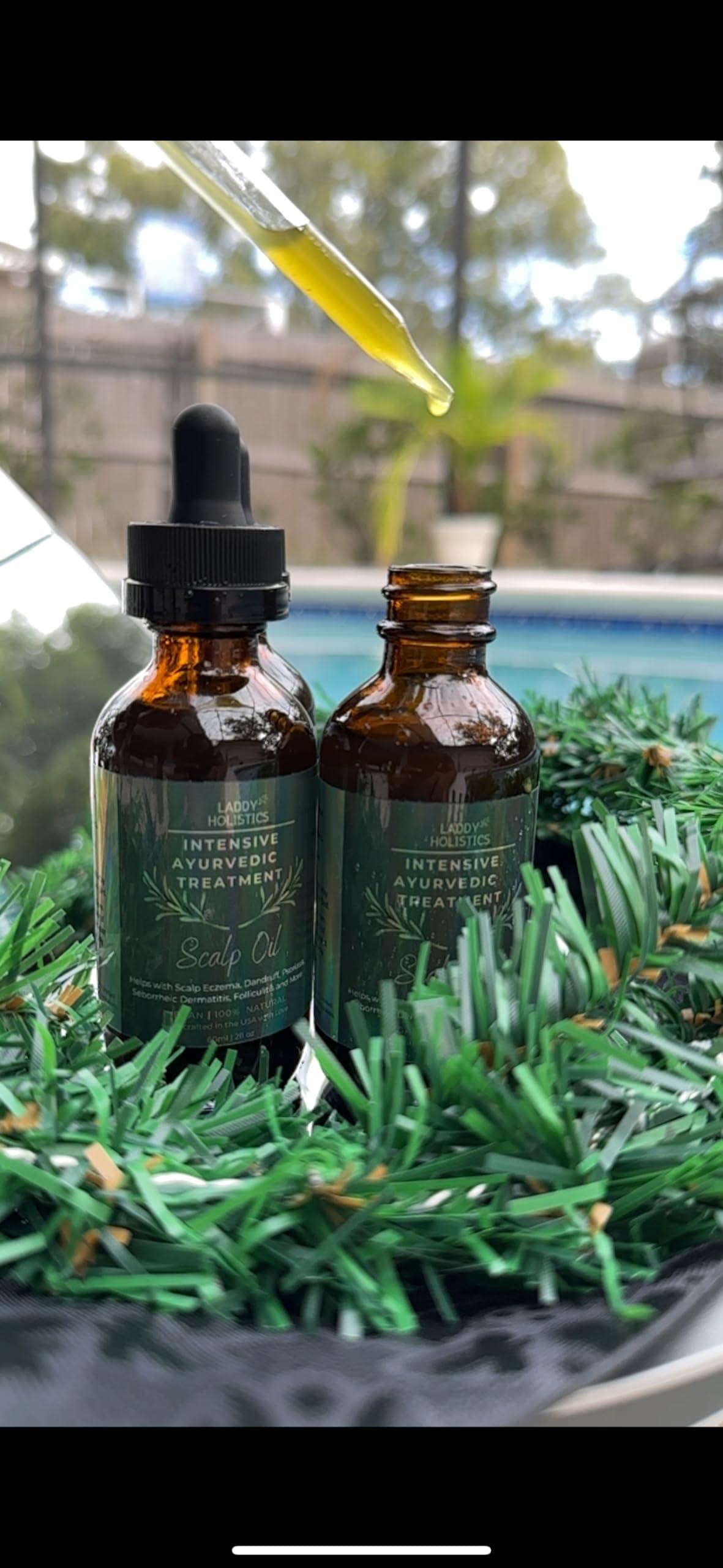 Generic Generic Ayurvedic Scalp Oil for Dandruff, Eczema, Hair Growth, 30+ Herbs, Roots, Oils, Green