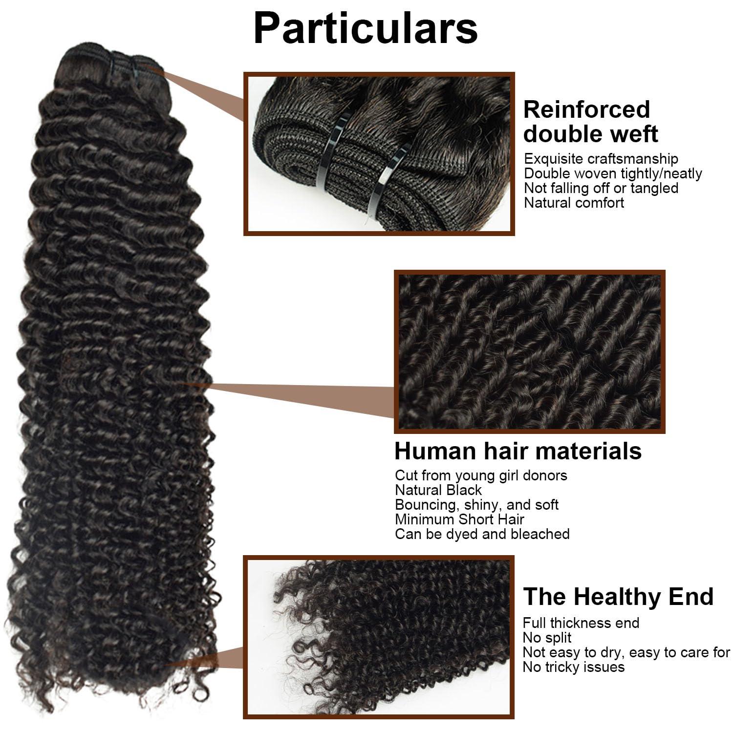CBJJ CBJJ Human Hair Bundles Curly Bundles Human Hair 3 Bundles 22 24 26inchs Human Hair Curly Bundles Natural Color
