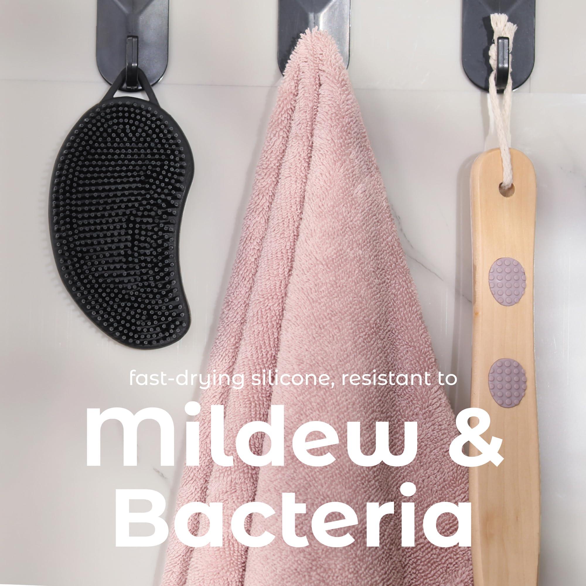 MainBasics MainBasics Exfoliating Silicone Body Scrubber Pro 2-in-1 Shower Scrubber for Body Care, Silicone Loofah and Body Exfoliator (Black, Body + Exfoliate)