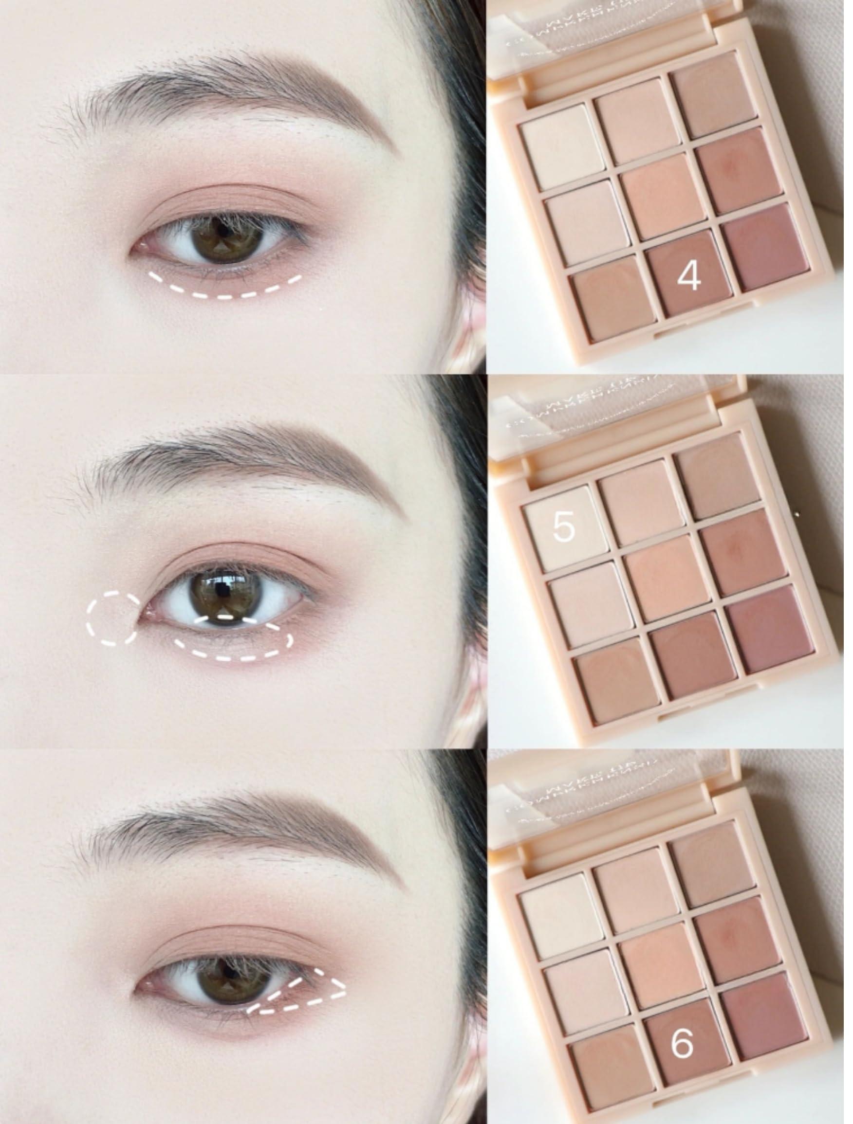 Okerker Okerker 9 Colors Pink Eyeshadow Palette, Matte Nude Neutral Beige Brown Blendable Shades, Daily Eye Shadow Makeup