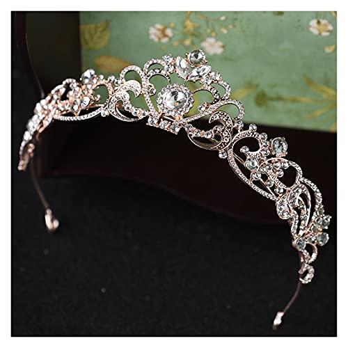 nihngvjm nihngvjm Bridal Crown Trendy Crystal Crown Rose Gold Bridal Tiara and Crown Hair Accessories for Wedding Bride Women Hair Jewelry Headpiece Headdress Tiara for Women (Size : Y)