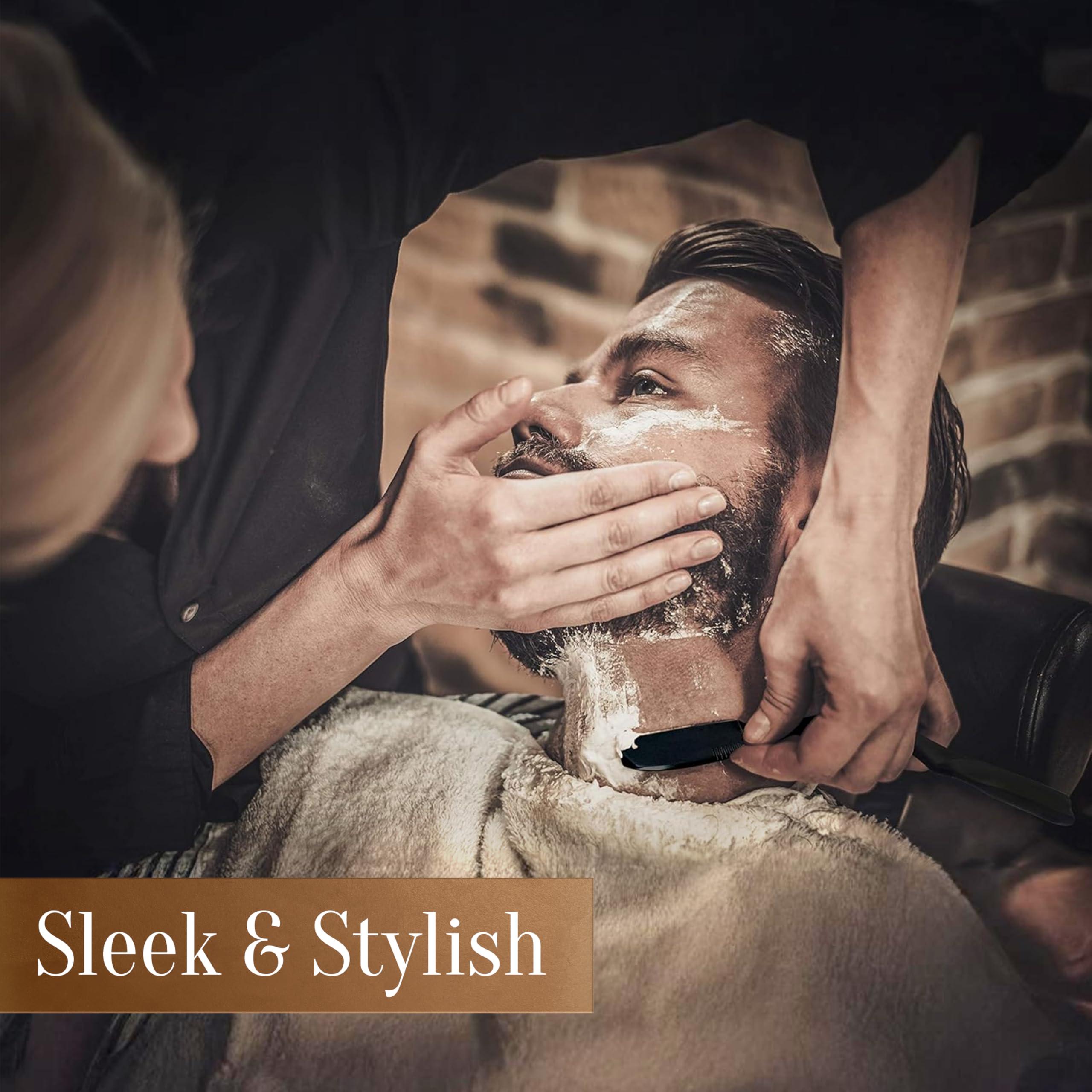 FACON Facn Straight Razors for Men - Professional Barber Straight Edge Razor Kit with 100 Blades,Japanese Stainless Steel Barbero Shaver for a Smooth & Precise Shave, Premium Barber Razor for Men's Shaving