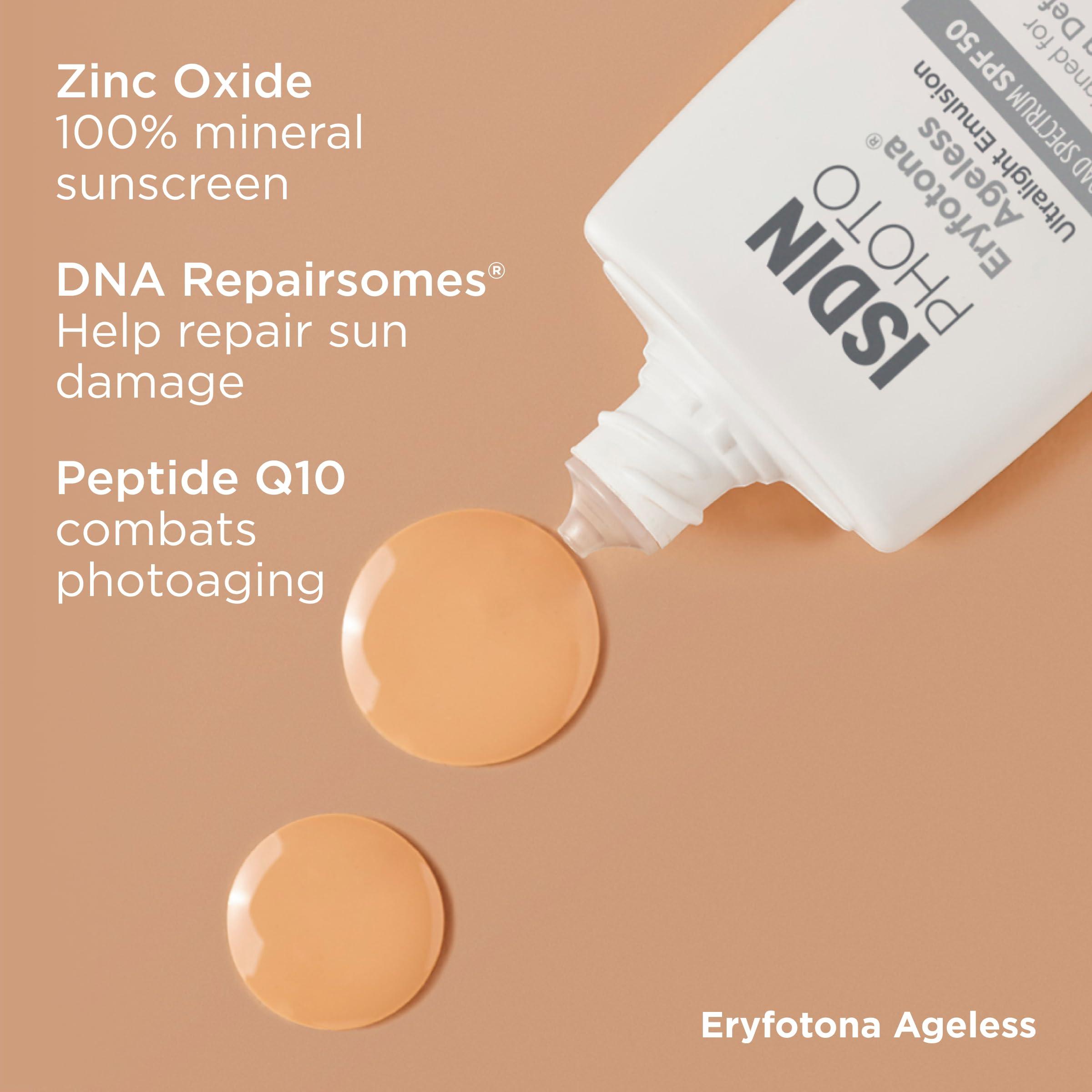 ISDIN ISDIN Eryfotona Ageless Bundle (1.7 & 3.4 Fl Oz) 100% Mineral Tinted Sunscreen Broad Spectrum SPF 50, Suitable for Sensitive Skin