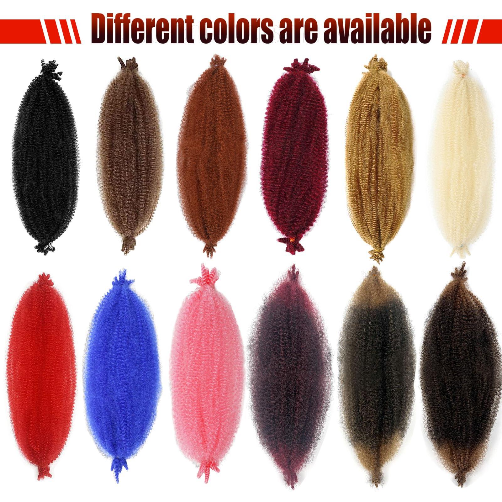 KYNLEY KYNLEY 350 Marley Hair 2 Packs Ginger Springy Afro Twist Hair 14 Inch Kinky Marley Twist Braiding Hair Wrapping Hair For Soft Locs (350 Spring Twist Hair)