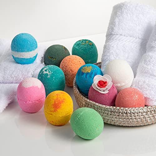 Lifearound2angels LifeAround2Angels New Faviorite Bath Bombs Gift Set 12 Pack Made in USA Fizzies, Shea & Coco Butter Dry Skin Moisturize, Handmade Birthday Mothers day Gifts idea for Her/Him, wife, girlfriend, kids