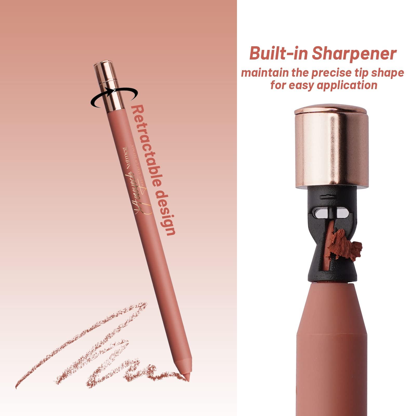 YES.EYE DO YES.EYE DO Light Brown Lip Liner Pencil, Automatic Natural Lipliner with Sharpener, Long Lasting Lip Filler Pen for Lip Contour,Waterproof, Highly Pigmented, Iconic Nude