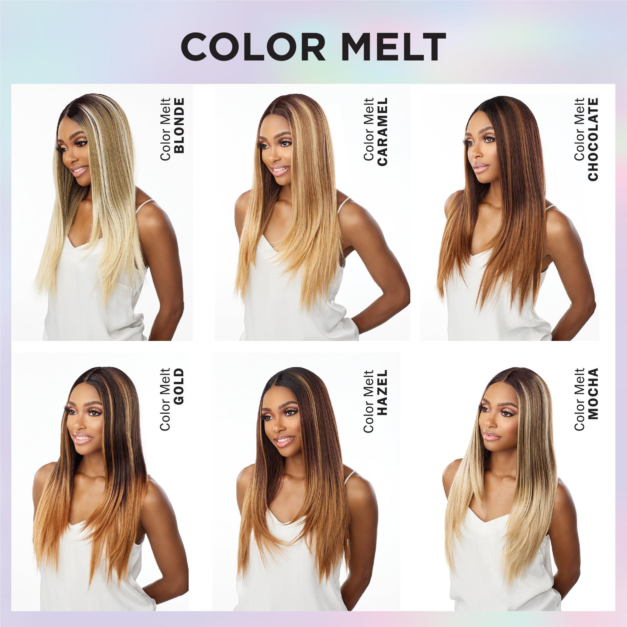 Sensationnel Sensationnel What lace 13x6 Wigs - eliana 20 inch human hair blend lacefrontal glueless synthetic with natural density preplucked hairline (2 DARKBROWN)