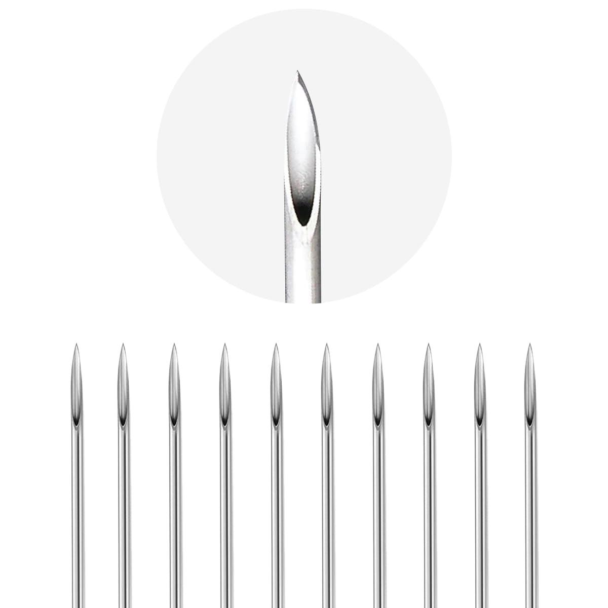 BodyJewelryOnline 10PCS Piercing Needles 12G 316L Surgical Steel Disposable Sterile Piercing Needles for Nose Belly Navel Nipple Tongue Ear Industrial Body Piercing Needles 12 Gauge