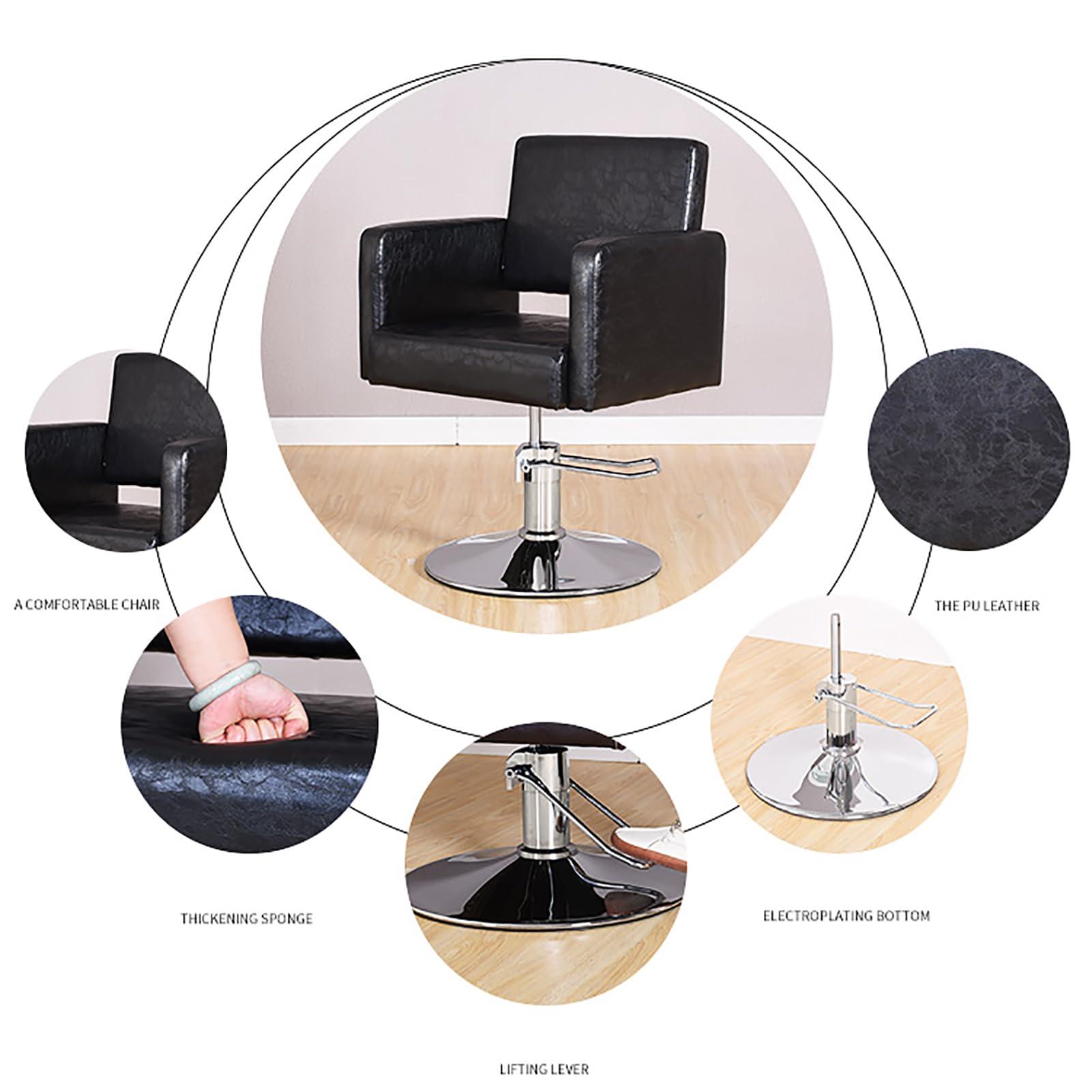 NaKeah NaKeah Barber Chair Salon Chair Styling Chair Heavy Duty Beauty Salon Barber Chairs Hydraulic Pump Swivel Hair Cutting Chairs Salon Shampoo Equipment,H