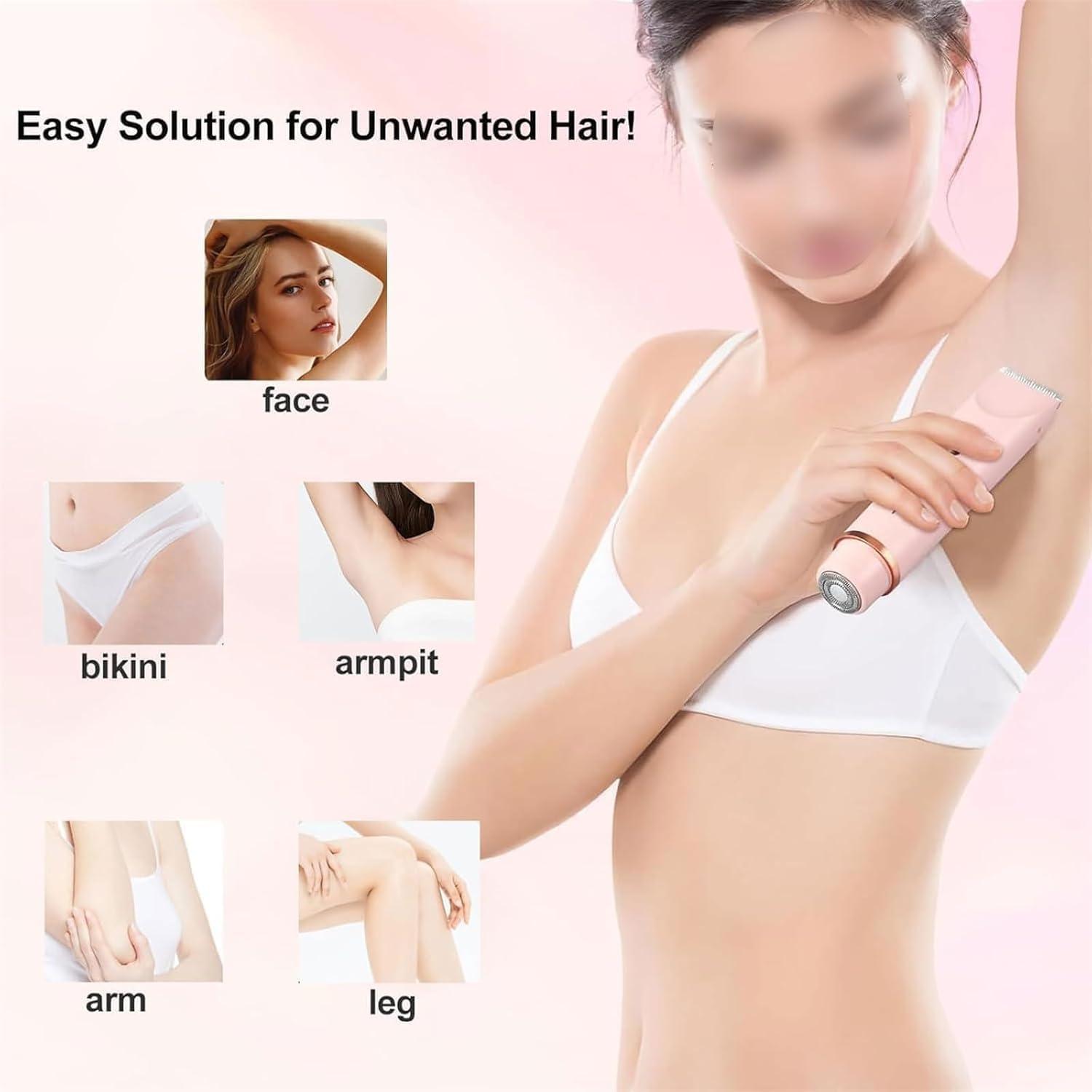 bokando Glow Aura Shaver, Glowshave Hair Remover, Glowshave - Electric Lady Razor, Waterproof Electric Bikini Trimmer for Women, Wet and Dry, for Leg Arm Underarm (2Pcs)