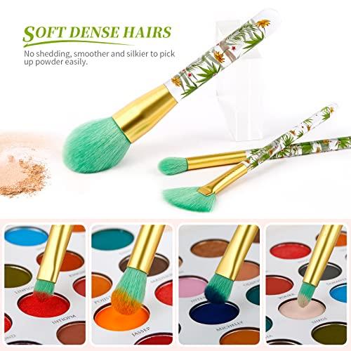 Docolor Docolor Makeup Brushes Professional 14Pcs Tropical Makeup Brush Set Premium Gift Synthetic Kabuki Foundation Blending Contour Face Powder Mineral Eyeshadow Make Up Brush Set