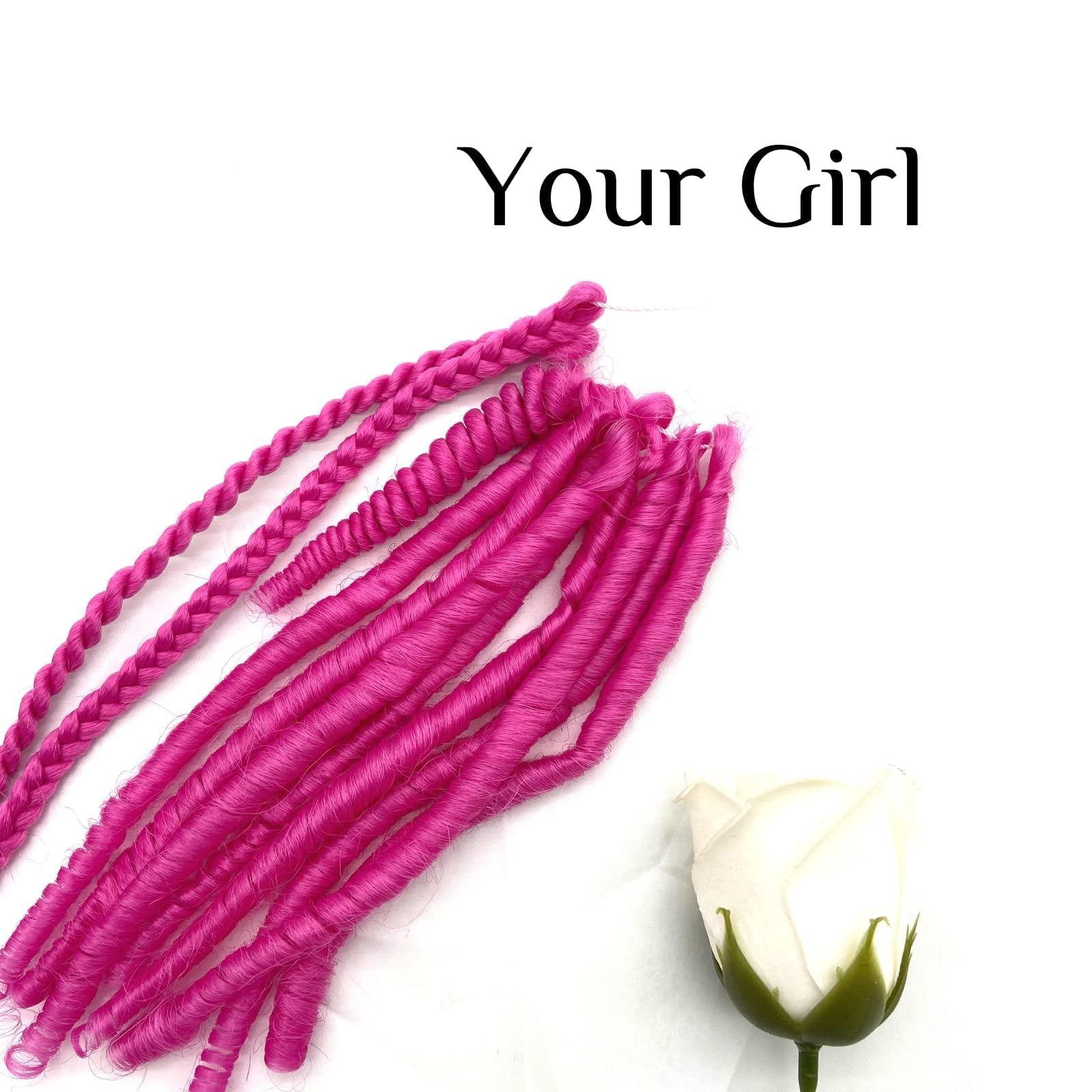 Leticia Pink Braiding Hair Pre Stretched Pink Braid in Hair Extensions Pink Hair Braids for Girls