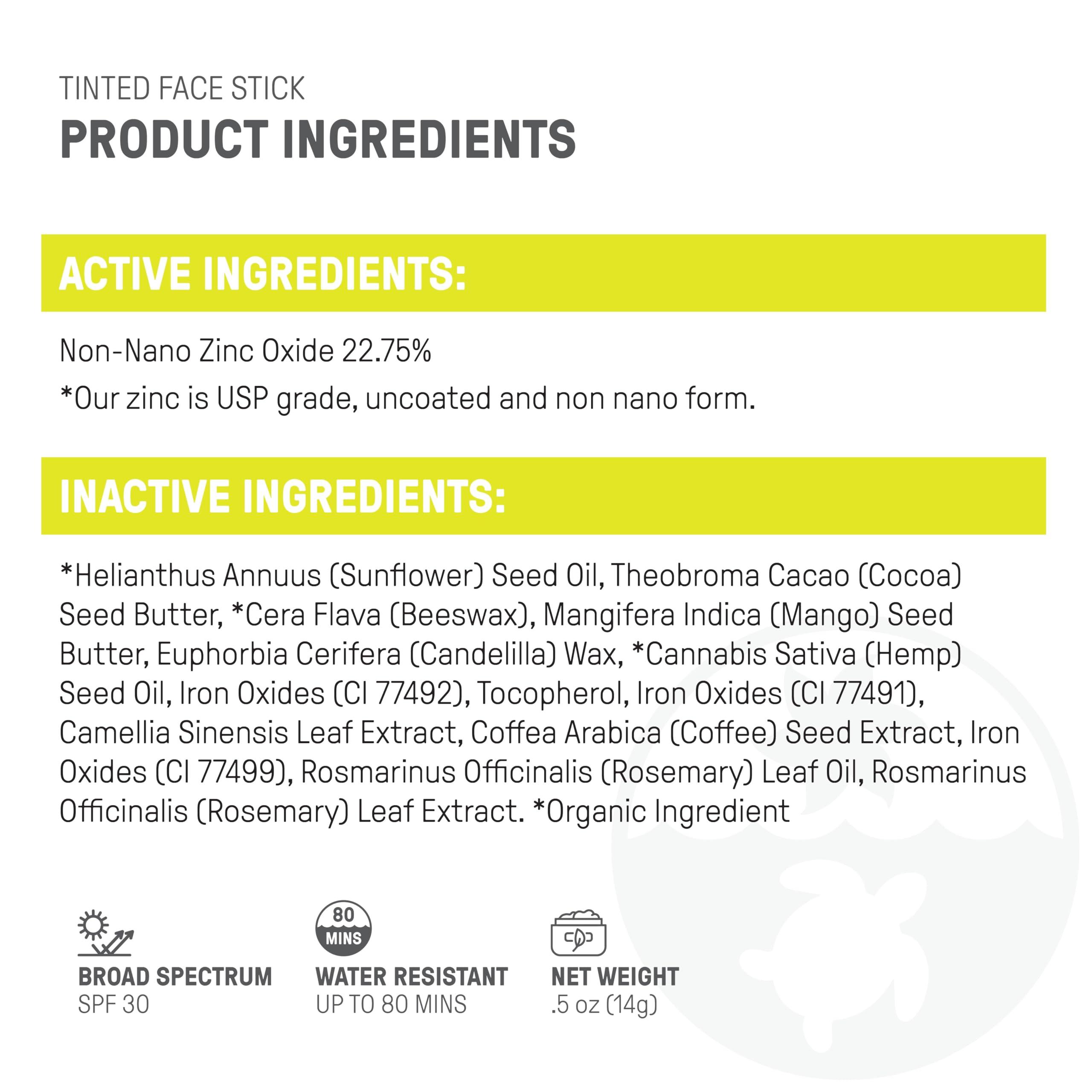 RAW ELEMENTS Raw Element Ultra-Moisturizing Face Tint Sunscreen, SPF 30+, Non Toxic Mineral Face Cream, Non Nano Zinc Oxide, Reef Friendly, Safe for All Ages, 0.5 oz, Bronze, Pack of 1