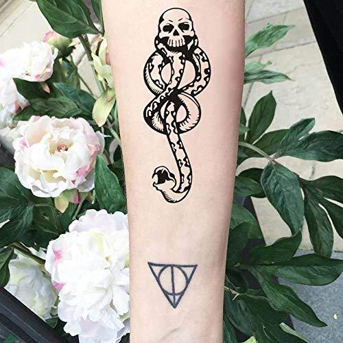 PADOUN 16 Sheets PADOUN Temporary Tattoos Snake Death Eaters Dark Mark Skull Temporary Tattoo for Men Women Kids Costume Accessories and Parties