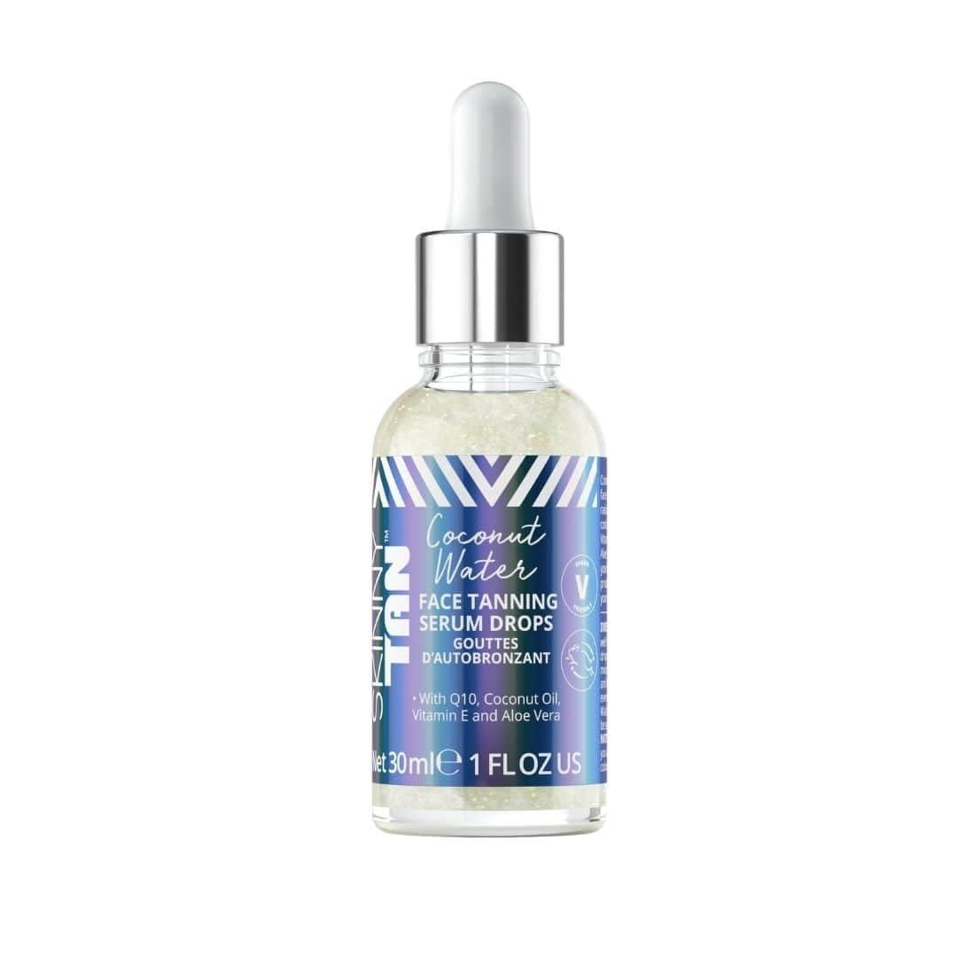 Skinny Tan Skinny Tan Water Coconut Face Tanning Serum Drops - Enrich with Vitamin E and Aloe Vera - Helps Even Skin Tone - Enhance Your Complexion - Leaves Long-Lasting, Tropical Sun-Kissed Radiance - 1 oz