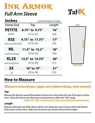 Tat2X Tat2X Tattoo Cover Up Sleeve - Full Arm Sleeves Cover Tattoos at Work - Keep Tattoos Looking Fresh - Breathable Stay-Dry Fabric - Blocks 97% of UV Rays - Made in USA - Royal Blue - Extra Small/Small - 1 Sleeve