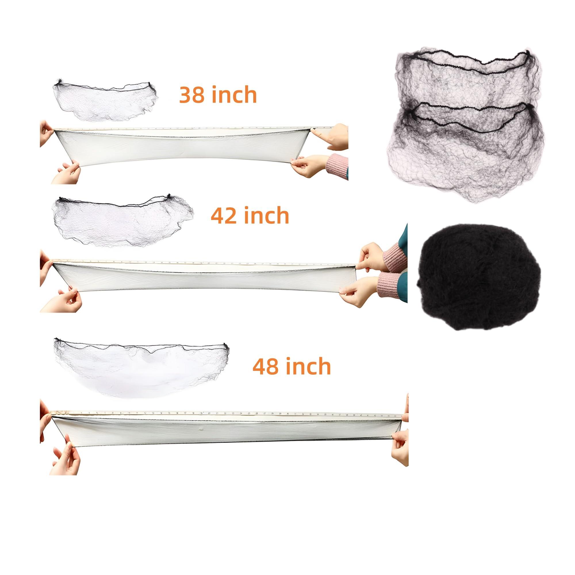 Votinu Votinu 100 Pcs Elastic Hair Nets for Wig, 20 Inches Black Invisible Mesh Hair Tie for Women Men Wigs Short Hair Bun Sleeping Nets Food Service(20 Inches)