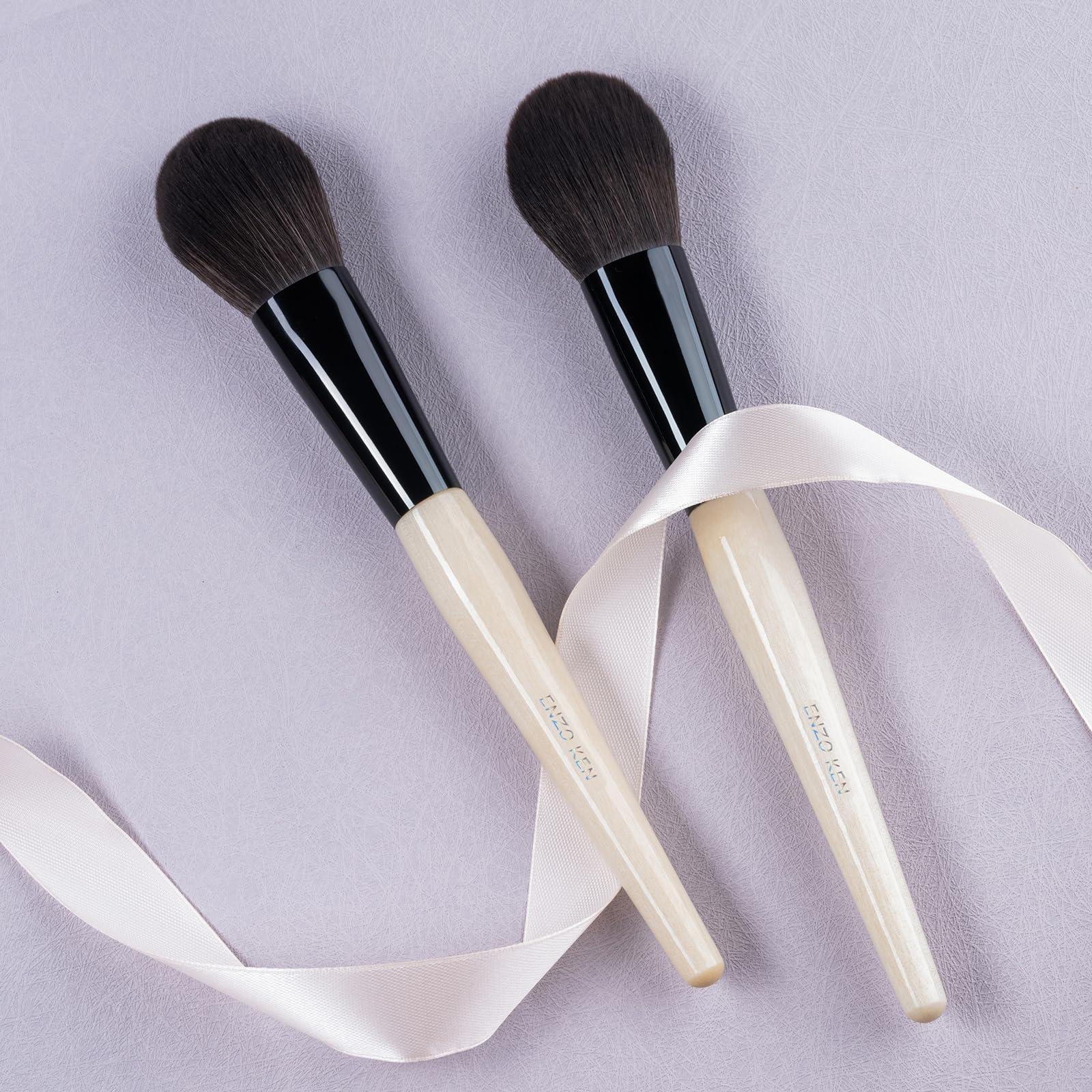 ENZO KEN ENZO KEN Natural Blush Brush, Natural Black Goat Hair Makeup Brushes, Blush Makeup, Natural Hair Powder Brush, Detail Blush Brush, Fluffy Blush Brush for Cheeks, Nose Contour Brush. (804B)