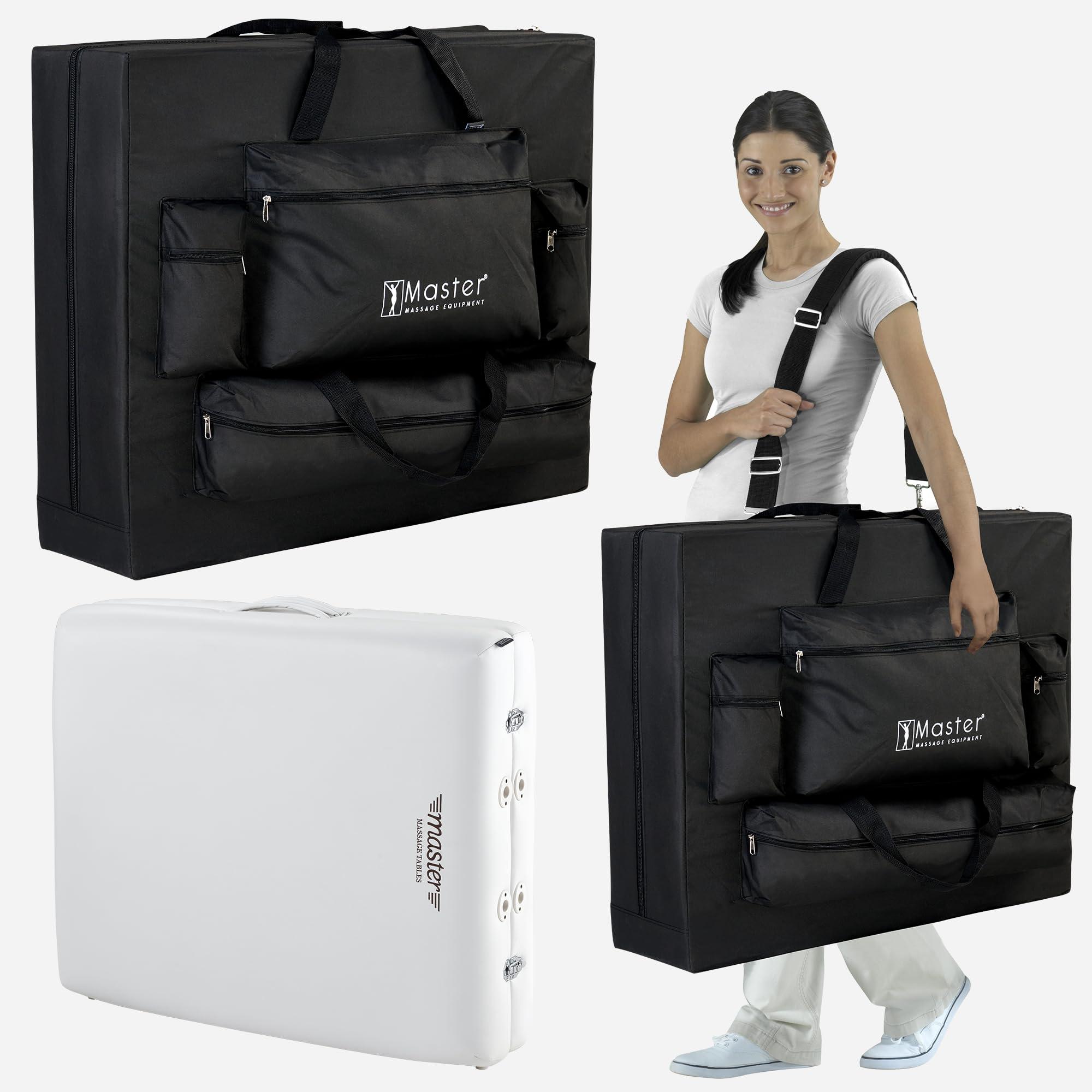 Master Massage Master Massage Montclair Extra Wide Massage Table Professional, Portable SPA Table with Memory Foam, Folding Adjustable Lash Table (White)