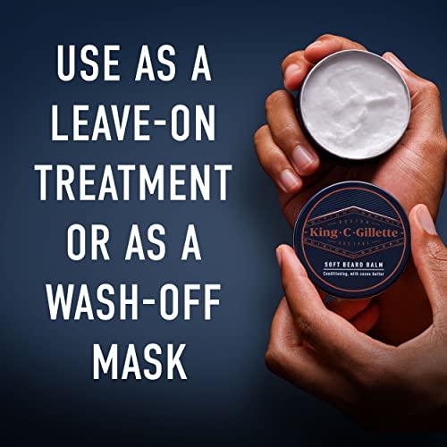 King C. Gillette King C. Gillette Soft Beard Balm, Deep Conditioning with Cocoa Butter, Argan Oil and Shea Butter
