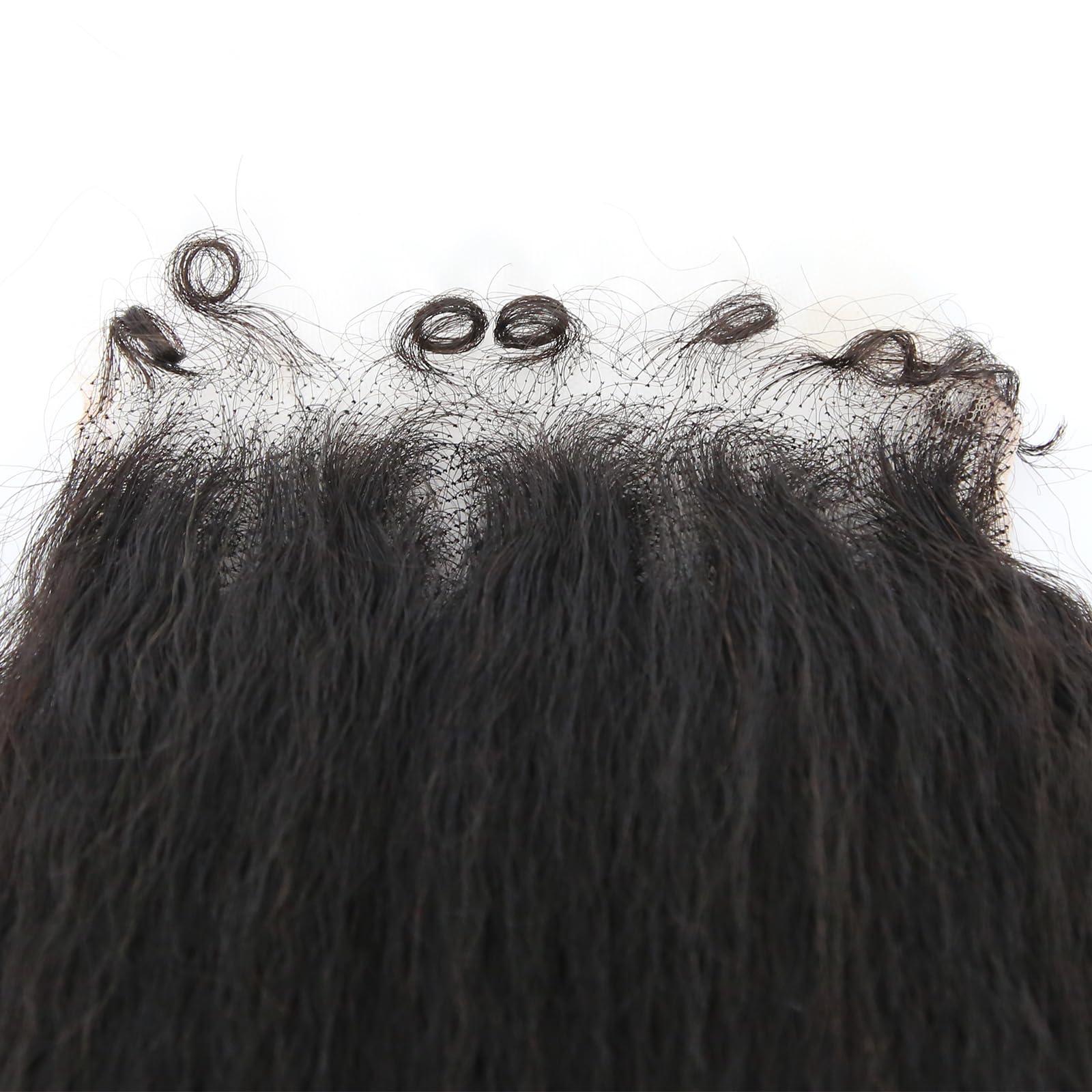 zigzag hair ZigZag Hair Kinky Straight 5x5 HD Lace Closure Pre Plucked 4C Kinky Edges Hairline Yaki Straight Closure HD Lace with Curly Baby Hair Human Hair Swiss Lace Closure (14 Inch, Kinky Straight)