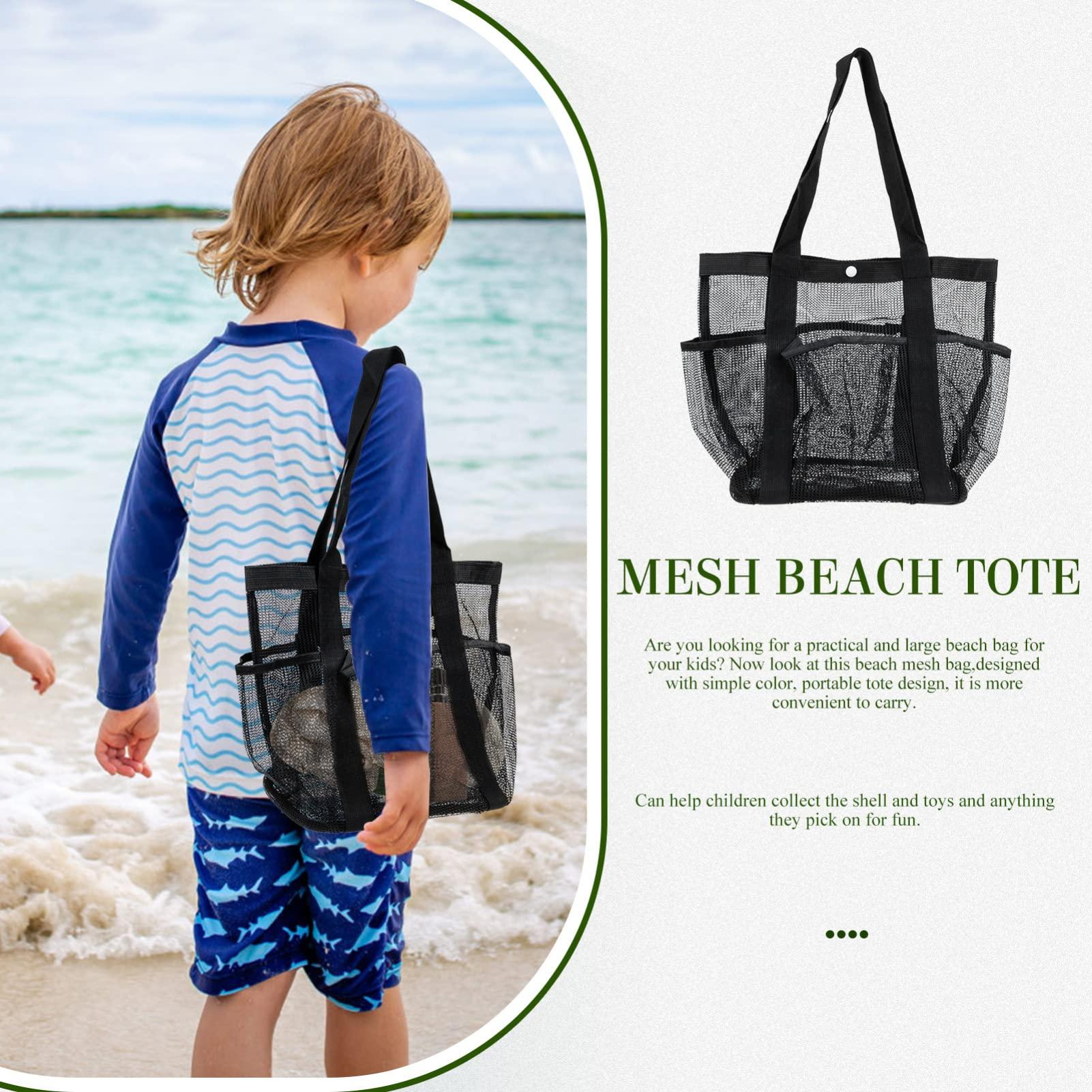 Zerodeko Zerodeko Beach Toiletry Bag Large Capacity Toiletry Bag Beach Bag Large Kids Toy Mesh Beach Toy Bag Portable Beach Pouch Large Beach Bag Childrens Toys Tote Bag Net Travel Make up