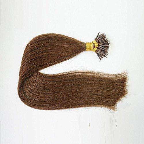 Fenicy Fenicy Nano Ring Tip 100Stands Remy European Double Drawn Hair Extensions (16inch 1.0g/s, 04 Chocolate Brown)