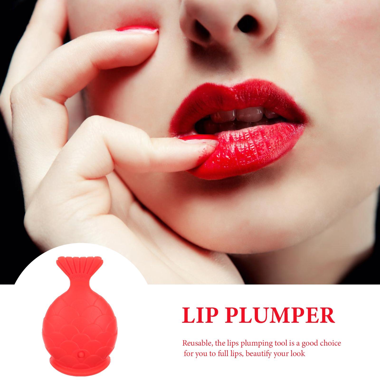 Beavorty Beavorty Silicone Fish Lip Filler (red) Tools Reusable Lip Enhancer Lip Silicone Plumper Lip Plumping Device Lip Suction Plumper Womens Lip Plumper Lip Silicone Plumping Device