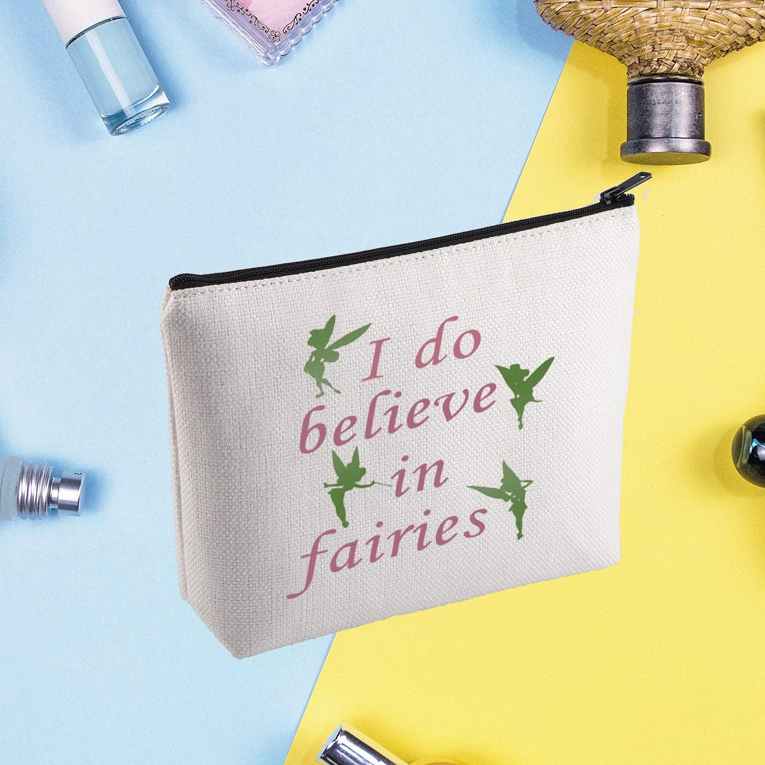 G2TUP G2TUP Fairy Tales Makeup Bag Tink Fairy Makeup Case I Do Believe In Fairies Travel Toiletry Bag (Believe In Fairies Makeup Bag)