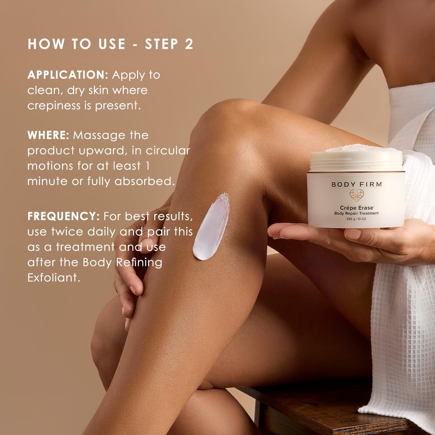 Crepe Erase Crepe Erase 2-Step Advanced Body Care Treatment, Anti-Aging Skin Care for Body & Neck, Firming Moisturizer Cream + Body Exfoliating Pre-Treatment to Support Wrinkle, Crepe Skin & Collagen, Citrus