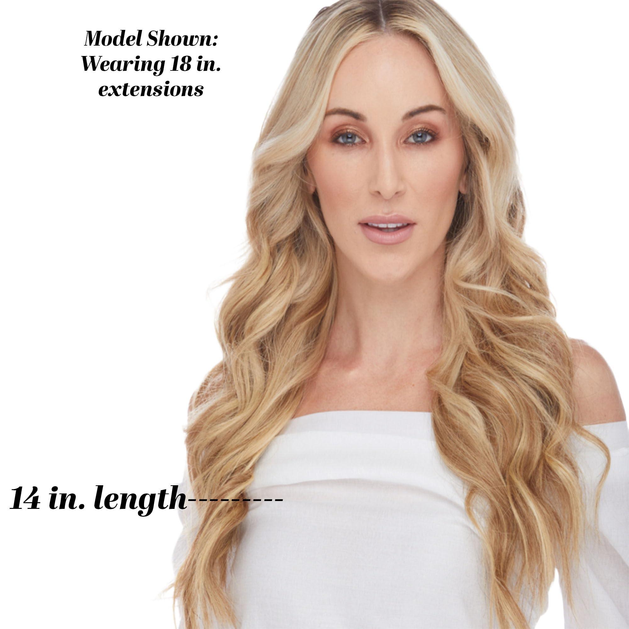 Euronext VALENTINE DAY SALE COUPON-EURONEXT Clip in hair extensions, 100% Remy human hair, 14 inches, Straight, Curly, Dark Blonde Frost