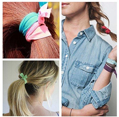 wishprom Hair Ties Ponytail Holders 20Pack Yoga Twist Hair Bands Accessories (17# Lime)