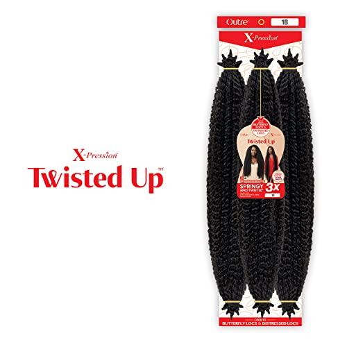 Sun Taiyang Outre Crochet Braids X-Pression Twisted Up 3X Springy Afro Twist 30" (3-PACK, 1B)