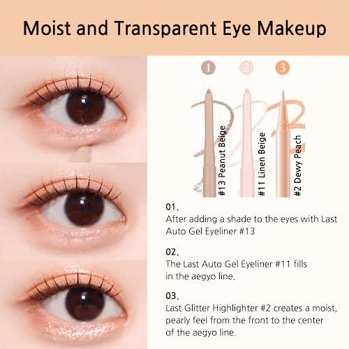 BBI@ BBIA BBIA Last Auto Gel Eyeliner (15 SALMON BEIGE) + Last Glitter Highliner (02 DEWY PEACH) BUNDLE SET