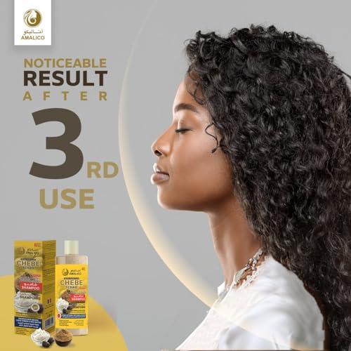 AMALICO Sulfate Free Shampoo with Chebe Powder and Shea Butter (16.9 OZ) Hair Shampoo for Hair Growth and Anti-dandruff Shampoo