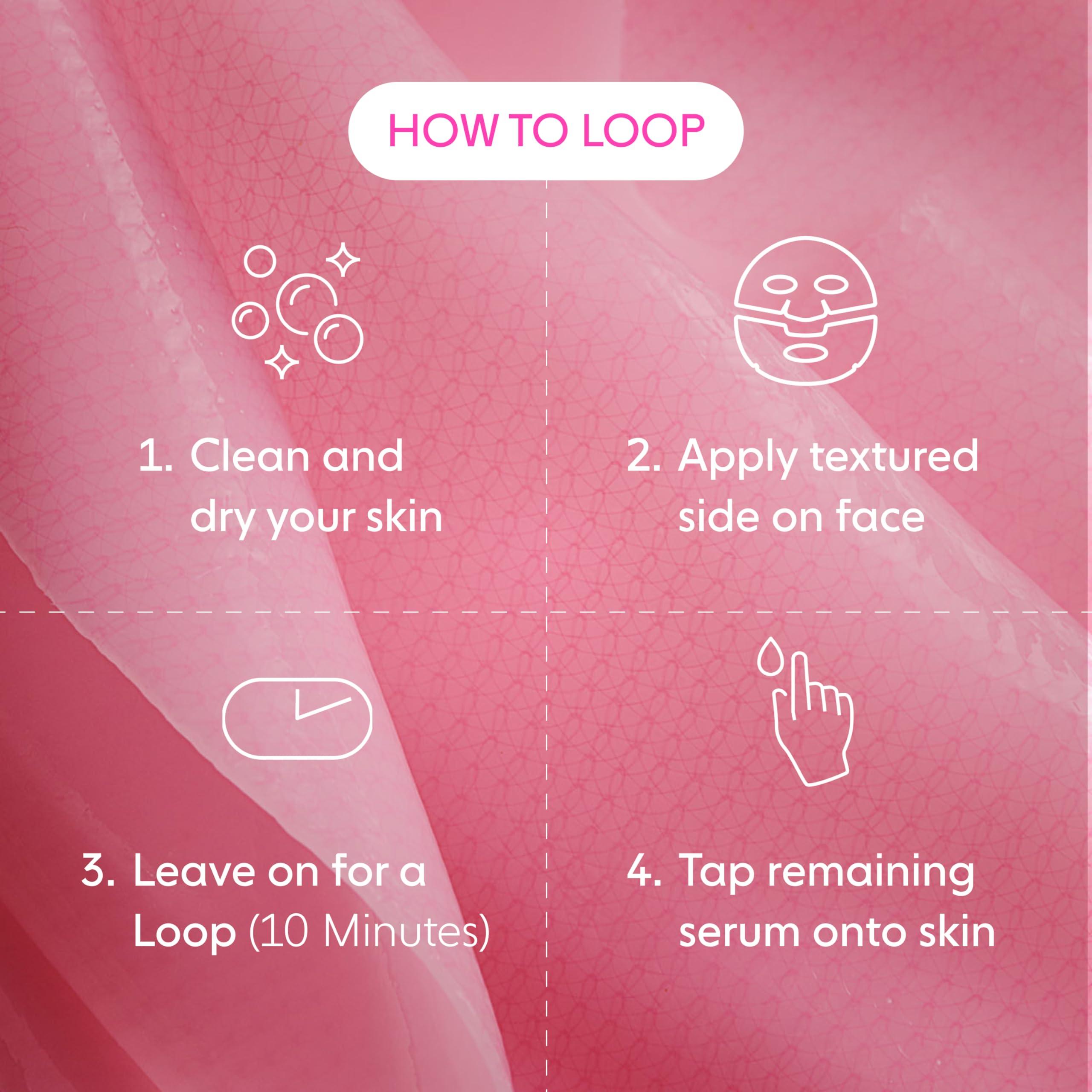 LOOPS LOOPS DOUBLE TAKE - Glow Hydrogel Face Mask - Calms and Soothes Skins Surface - Helps Refine Pores and Brighten for a Flawless Face - Leaves You Glowing and Luminous - For All Skin Types - 1 Pc