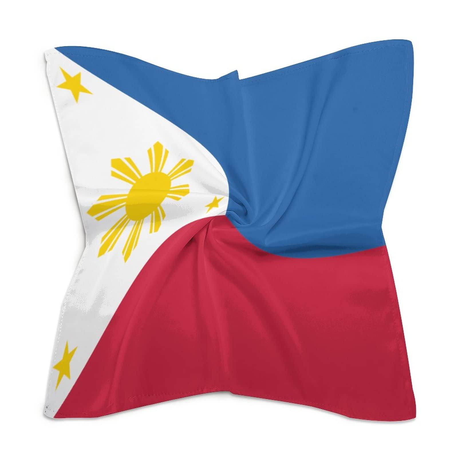 Calculay Calculay Philippines Flag Bandana Turban Headband Head Wrap Square Wristband Decorative Hair Accessories 25\"x25\"